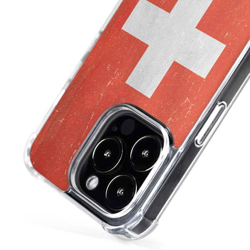 Switzerland Flag Distressed iPhone 16 Pro MagSafe Case